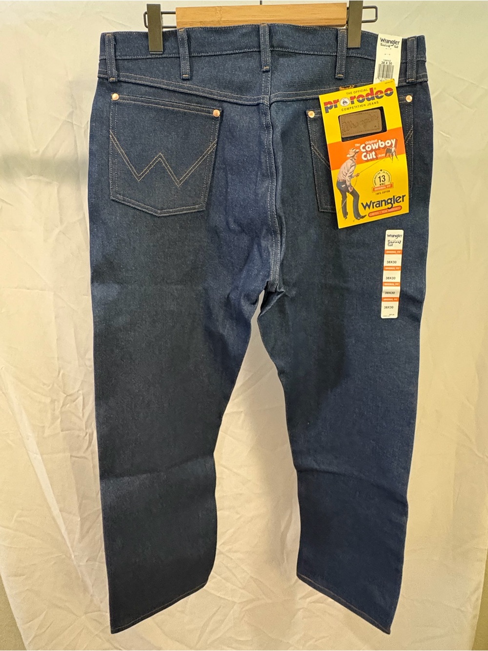 Wrangler Cowboy Cut Jeans 38x30 Men's Blue Western Denim Made in Mexico
